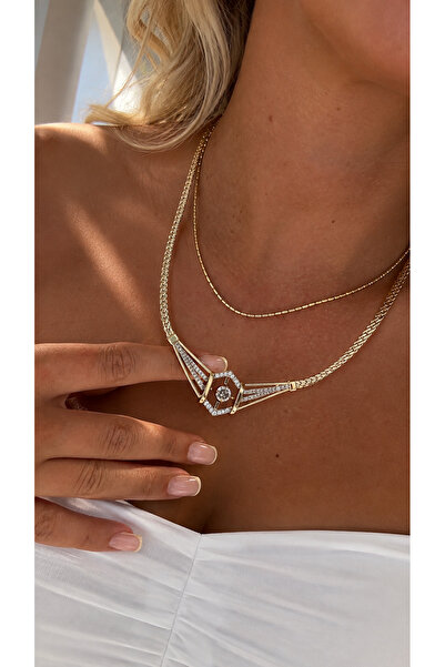 GLARE JEWELRY CO قلادة فاخرة من الفولاذ المقاوم للصدأ بتصميم فاخر من حجر الزر...