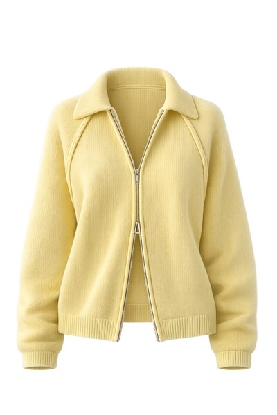 Retrobird Rosalie Oversize Polo Collar Double Zipper Knitwear Cardigan Women'...