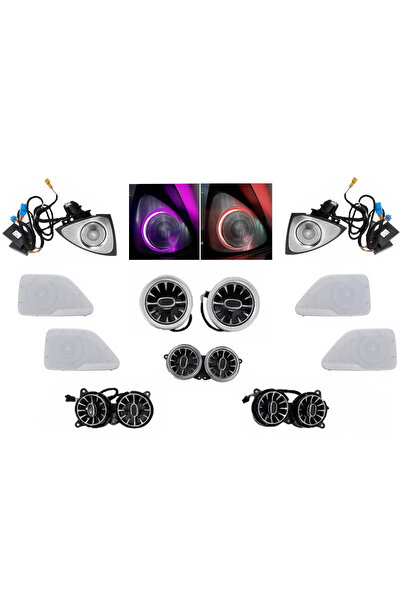 tuningset Κιτ αεραγωγών AC με LED 64 χρωμάτων, περιστρεφόμενα καλύμματα γρίλι...