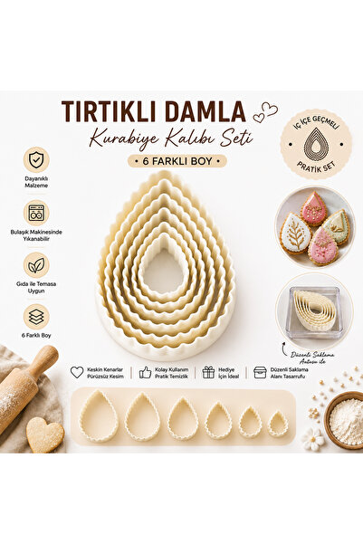 pratikpastacılık Volovan Set Boxed Tirtikli - Square/Heart/Star/Drop/Crescent