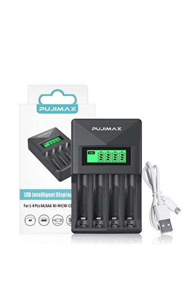PUJIMAX 4-Slot Intelligent Battery Charger for AA and AAA Batteries