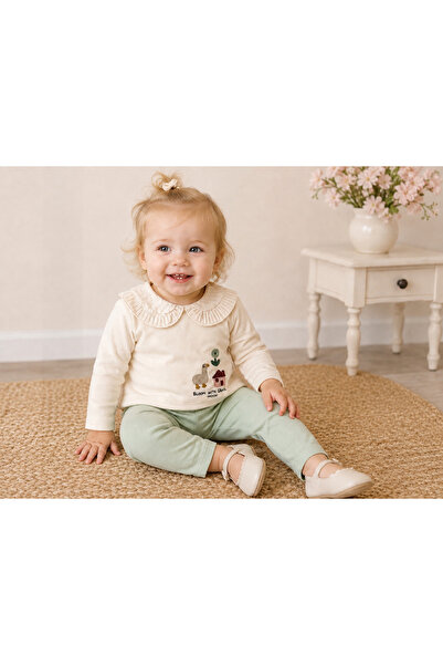 Moon Girl's Embroidered 100% Cotton Two-Piece Set