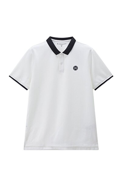Giordano Men's Cotton Blend Pique Embroidered Polo