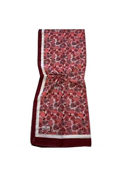 SHAWL SECRET شال جلامور بنمط الزهور باللون الأحمر الداكن 54277