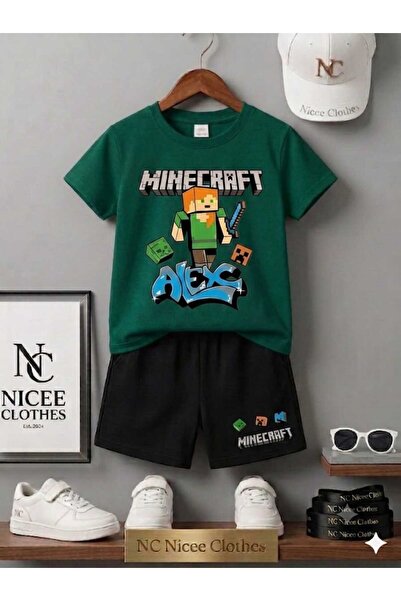 Leto Lykia LETNJA DEČJA MAJICA I KRATKE HLAČE UNISEKS (MINECRAFT ŠTAMPAN NA N...
