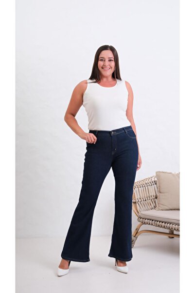Clothes Fast Pantaloni de damă RİNSE, mărime mare, cu talie înaltă, cu 5 buzu...