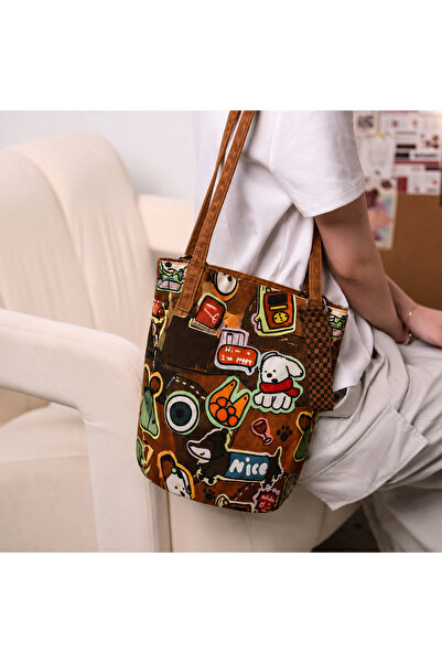 Street Bag Geantă drăguță în stil coreean, cu model de cățeluș, geantă de umă...