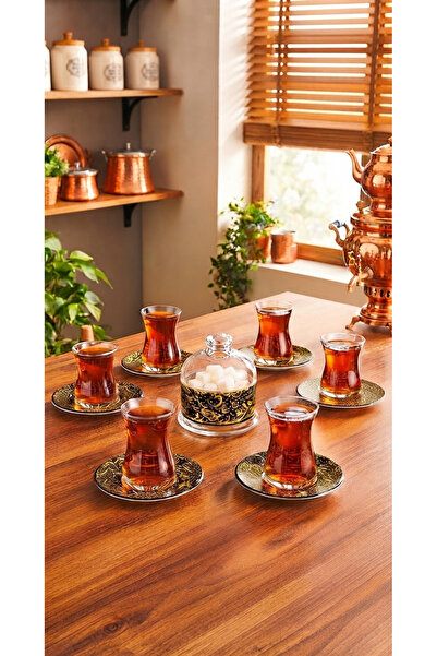 AR HOME 13 Piece Glass&Porcelain Tea set