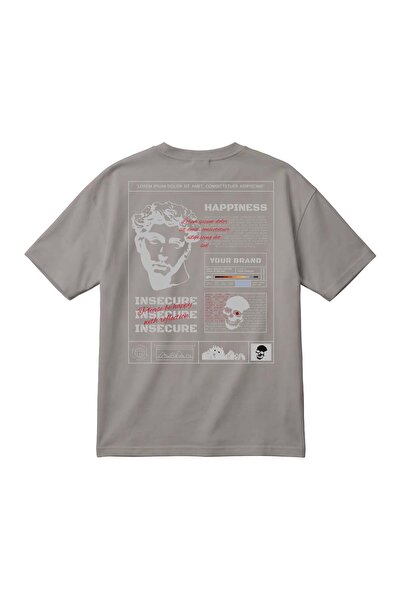 barsde Happiness Printed Oversize Unisex T-Shirt – Streetwear, 100% Cotton