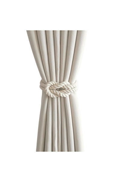 choice2 1 PCS Beige Handcrafted Chinese Knot Curtain Tiebacks with Wooden Mag...