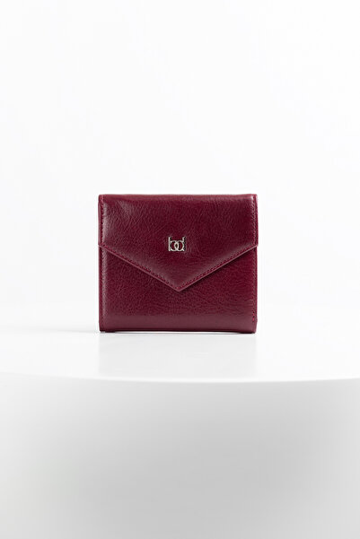 BAYDERİ Sior Women's Leather Wallet Claret Red