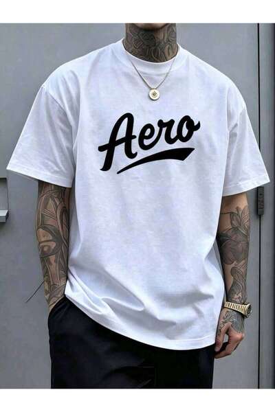 2BIR Casual 100% Cotton T-Shirt For Men With Aero Bold Writing On Chest Symbo...