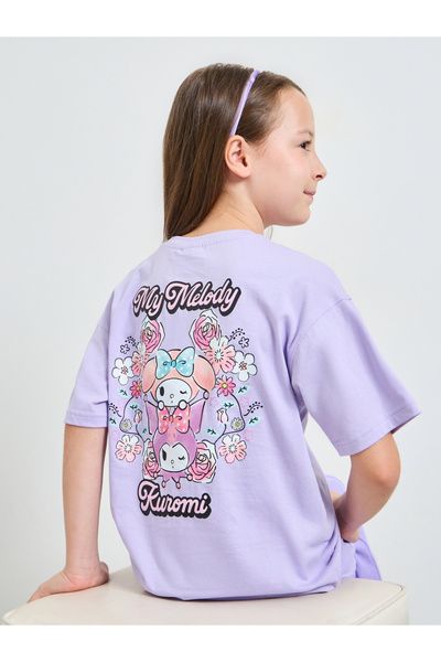 Styli Teen Girls Lilac Graphic Print Oversized T-Shirt