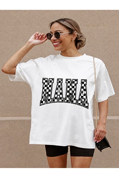 Generic Brand Checkerboard Patterned MAMA Text,back to school,premium cotton,...