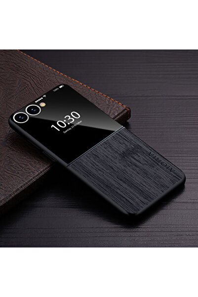 Choice6 Galaxy Z Flip7 FE Black Case for Z Flip 7 FE5G Funda Bamboo Wood Patt...