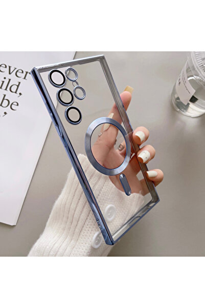 Choice Galaxy S24 Ultra LIGHT BLUE Plating Magnetic Case For Magsafe S24 S23 ...