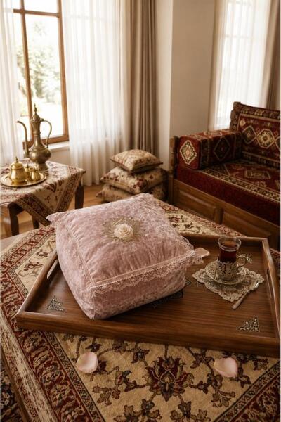 Çeyiz Diyarı حقيبة مخملية متوسطة الحجم بسحاب مقاس 40x40x20 سم لون بني