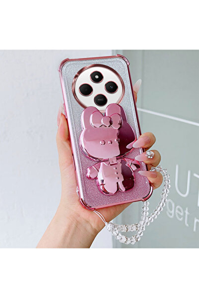Choice8 Redmi 14C 4G Case & Strap Pink Luxury Shockproof Phone Case with Rabb...