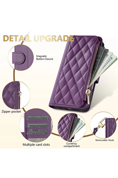 Choice19 Galaxy S21 Wine red Wallet Small Fragrance Zipper Card Slot Magnetic...