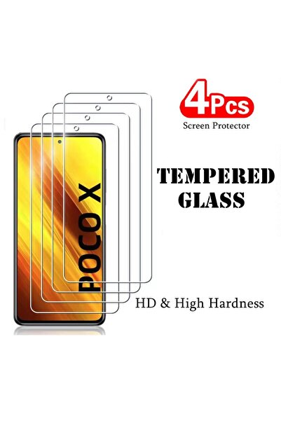 choice2 Poco X8 Pro Transparent 4Pcs Full Screen Coverage Tempered Glass Scre...