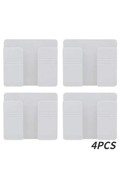 Choice7 4PCS-White Wall Mount Mobile Phone Bracket Punch Free Smartphone Char...