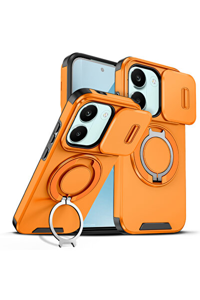 Choice4 Poco X8 Pro Pc + tpu Case & Holder LHZHTL orange Sliding Camera Lens ...