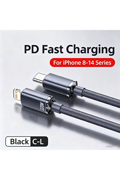choice2 0.25m C-L Black NNBILI Type C PD 120W Cable for iPhone 14 13 12 11 Pr...