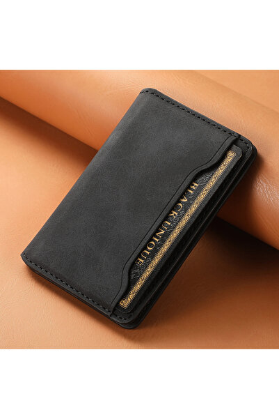 Choice5 Black Denior Magnetic Vintage Texture Leather Card Holder for Magsafe...
