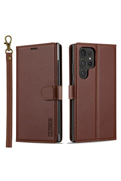 Choice For Galaxy S26 Plus Brown Leather Case for S26 S25 Edge S24 Ultra S23 ...