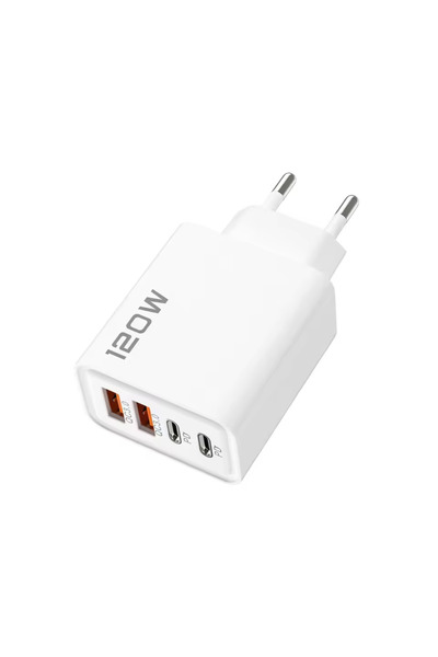 Choice6 White-EU 120W 4 Ports USB Charger Fast Charge Phone Charger Adapter T...