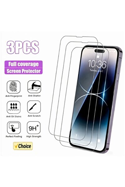Choice12 iPhone XR 3PCS Transparent Tempered glass 3Pcs Full Tempered Glass f...