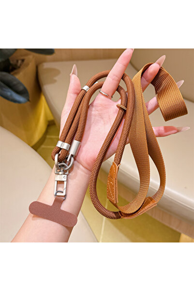 Choice5 Brown Fashion Personalized Trend Adjustable Wide Rope Mobile Phone Un...