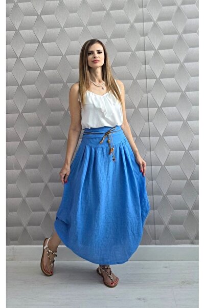 MAXORA SHOP 100% ленена пола - Синя