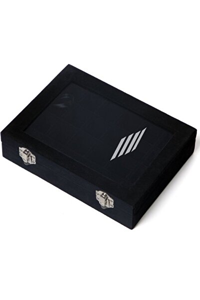 STARSTAR Jewelry box 24 compartments transparent lid blue 20x15x5cm.