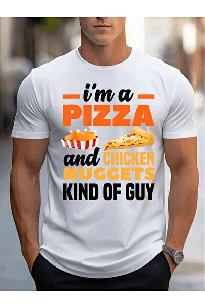 29CUN I AM A PIZZA AND CHICKEN NUGGETS KIND OF GUY Mens TShirt Comfortable Cr...