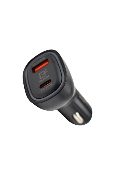 BASKIN Incarcator Priza Auto CAR-01, 60W 5V 3A, 1xUSB-C, 1xUSB-A, PD QC3.0, N...