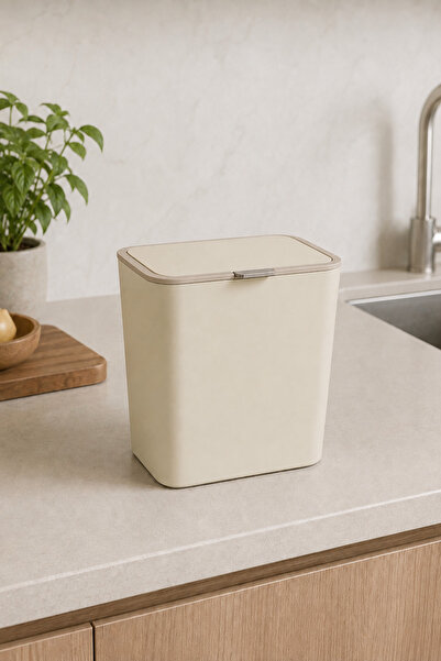 Nandy Home Flip - 6 Litre Kapaklı Mini Çöp Kovası Mutfak Banyo Tezgah Üstü