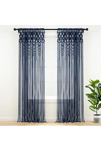 Lush Decor Boho Macrame Textured Cotton Window Curtain/Room Divider/Doorway/W...