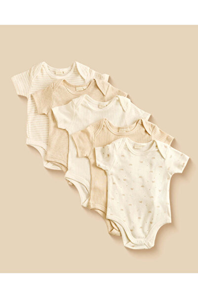 REDTAG Baby Assorted Printed Interlock Bodysuits (5 Piece)
