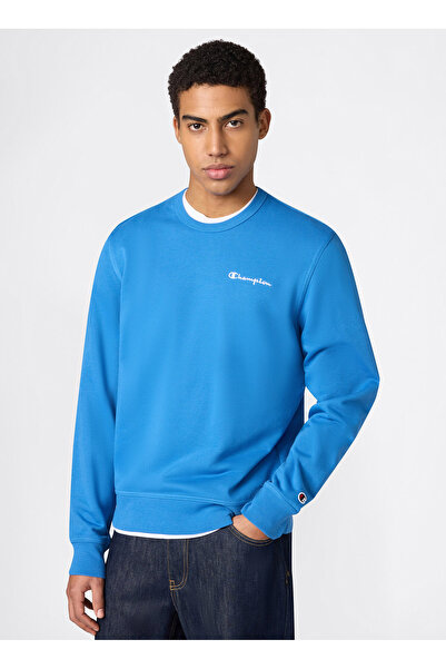 Champion 221793-BS220 Crewneck Sweatshirt Mavi Erkek Sweatshirt