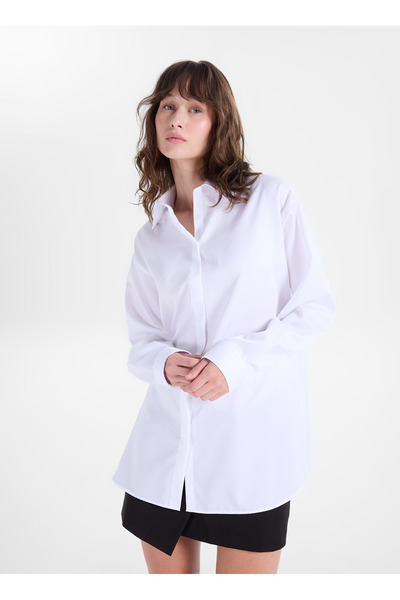 Fabrika Beyaz Kadın Loose Fit Gömlek F6WL-GML0124
