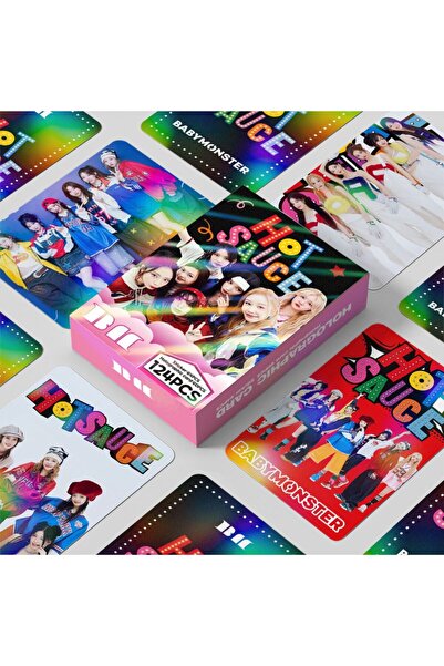 Kpop Dünyasi BABYMONSTER '' Hot Souce '' Çift Yön Baskılı Hologramlı / Lomo C...