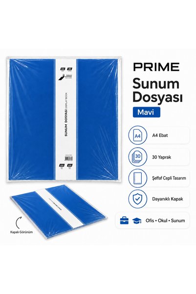 Noki PRIME Serisi A4 Sunum Dosyası 30 Yaprak Şeffaf Cepli Display Book – Renk...