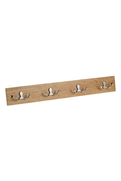Zâna Casei Umeraș din lemn cu 4 cârlige duble de perete 50x1.2x7cm