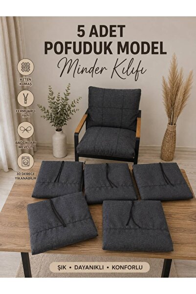 HouseART 5 Adet , Pofuduk Model , Minder Kılıfı ,Koruyucu Kılıf , Bahçe,Balko...