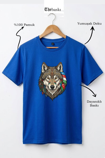 The Baski Wolf Figured Turkey Flag Gray Wolf Alpha Turkish Flag Printed 100% ...