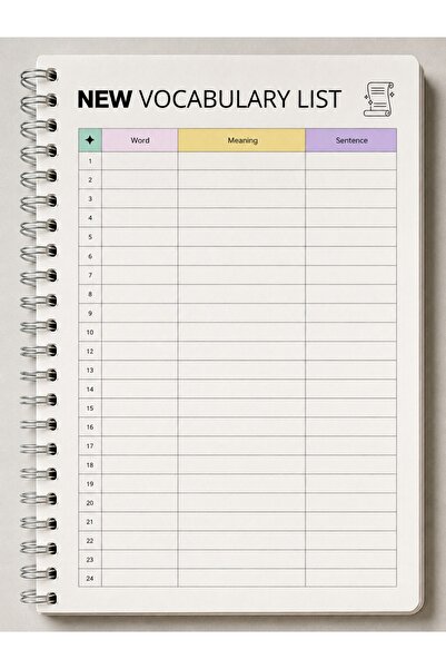 GAME SHOT Vocabulary List - English Vocabulary Memorization Notebook - Spiral...