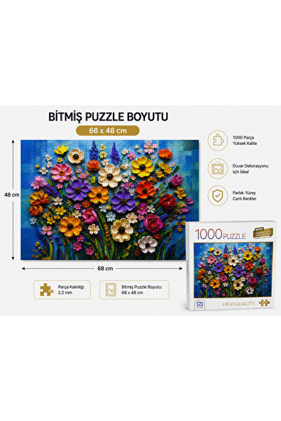 Games 1000 Parça Puzzle Yapboz çiçek Desenli