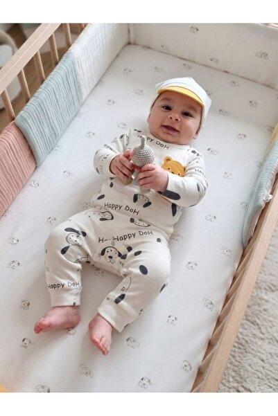 Derin Bebek Giyim HAPPY DOH BASKILI ERKEK BEBEK TULUMU