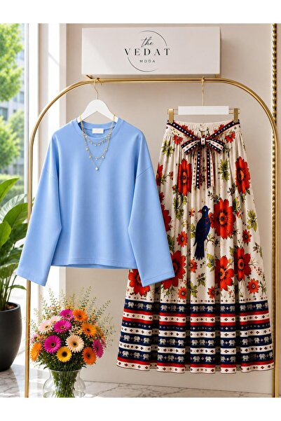 MODA VEDAT Ženska suknja detaljna - Komplet bluza -0610 (BEZ OGRLICE)